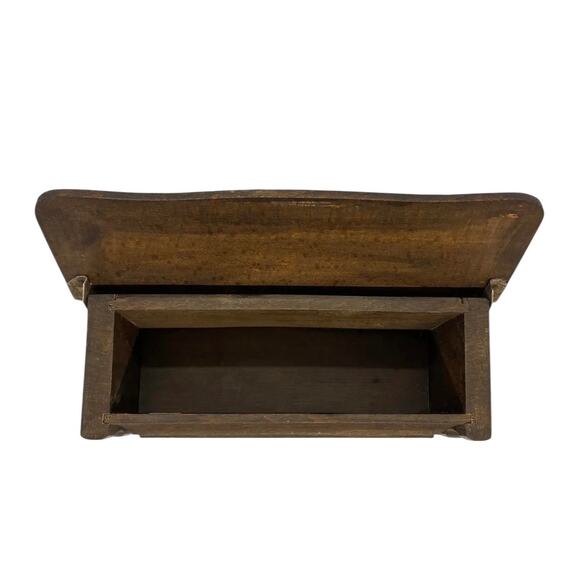 1920’s Primitive French Country Cherry Wood Jewelry Casket - Picture 11 of 13